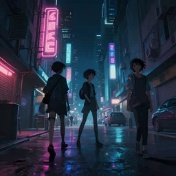 cyberpunk street at night, low - level view, behance hd by jesper ejsing, by rhads, makoto shinkai and lois van baarle, ilya kuvshinov, rossdraws global illumination
