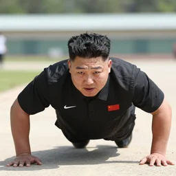 Kim Jong Un does Push ups with one hand