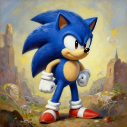 the mythological creature sonic the hedgehog. highly detailed painting by gaston bussiere, craig mullins, j. c. leyendecker 8 k