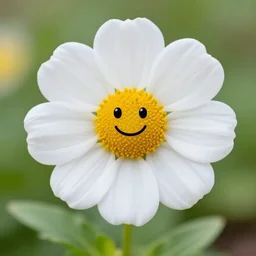 a picture of a cute flower with a cartoon face, photorealistic, depth of field, 4k