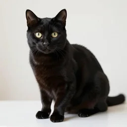 hyper-realistic black cat by Carla Grace