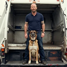 Portrait of Jason Statham Pet Detective Standing atop a Garbage Truck Newell Convers Wyeth Andrew Wyeth Jamie Wyeth