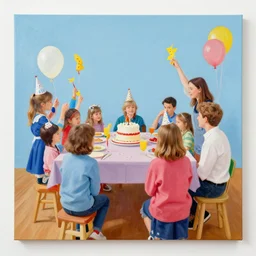 having a cool party birthday party, painting by david hockney, highly detailed