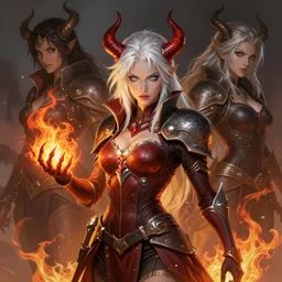 female demon hunter from dmc!! white hair, heterochromia!! fire emblem, art by artgerm and greg rutkowski and magali villeneuve, portrait, d & d, fantasy, highly detailed, digital painting, trending on artstation, concept art, sharp focus, illustration