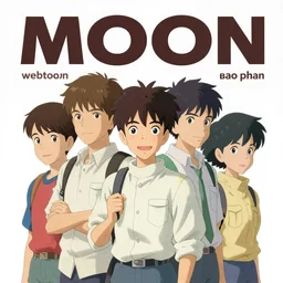 moon webtoon cover art by anton fadeev and ghibli and wlop, bao phan, viktor safonkin, bruce pennington