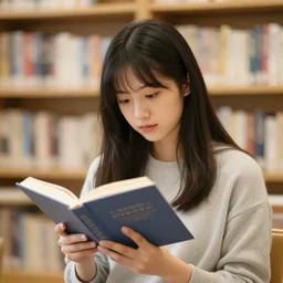 a girl reading a book, portrait, by wlop