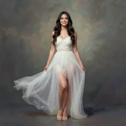 portrait of beautiful happy young ana de armas, full body shot, ethereal, half life 2, dishonored 2, painted by greg rutkowski,