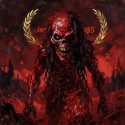 red horror painting of jerma985