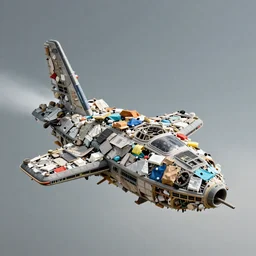 spaceship made of trash