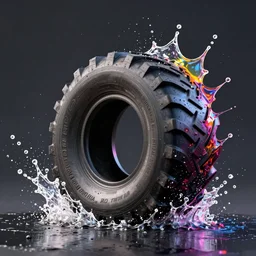 tire splashing in a puddle f 1 splash art graphic design color splash high contrasting art, fantasy, highly detailed, art by greg rutkowski
