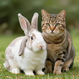 a photograph of a cat / rabbit hybrid