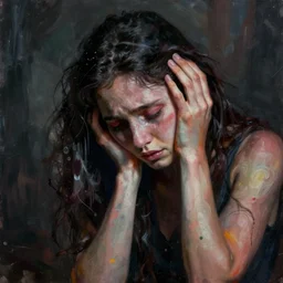 the feeling of devastation on a level that decimates your will to live, pure sadness, vivid, hyper realistic, 4 k, surreal, painted by greg rutkowski, beksinski, giger
