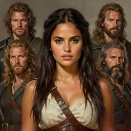 young salma hayek as a barbarian from conan, detailed, centered, digital painting, artstation, concept art, donato giancola, joseph christian leyendecker, wlop, boris vallejo, breathtaking, 8 k resolution, extremely detailed, beautiful, establishing shot, artistic, hyperrealistic, beautiful face, octane render