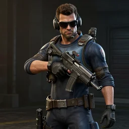 Metrocop from Half-Life 1, armed with a USP pistol