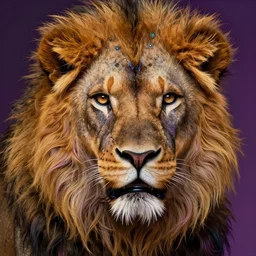 hyper detailed ultra sharp of a lion, trending on artstation, warpaint aesthetic, volumetric lighting, psychedelic, ornate, intricate, digital painting, concept art, sharp focus, illustration, art by artgerm and greg rutkowski and h. r. giger, 8 k