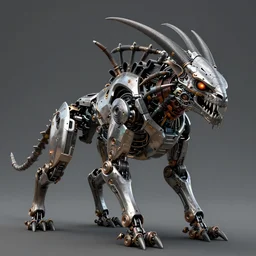 a robotic predator animal by neville page, ken barthelmey, carlos huante and doug chiang, sharp focus, trending on artstation, hyper realism, octane render, 8 k, hyper detailed, ultra detailed, highly detailed, zbrush, concept art, creature design