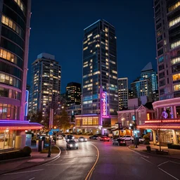 Vancouver, Canada, imagined with neon lights.
