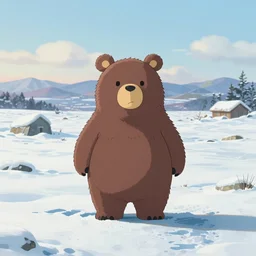 🐻‍❄️🏜️, octane rendering, soft morning lighting, wide angle lens, artstation, Hayao Miyazaki