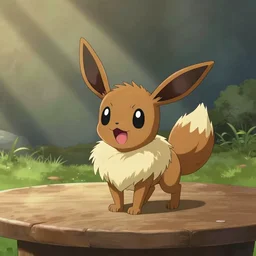 eevee at a table happiness is temporary by greg rutkowski