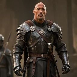 dwayne johnson as knight in game of thrones, an film scene
