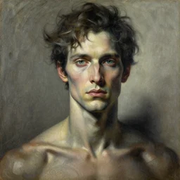 cinematic portrait of a man from metaverse, only head and chest, intricate, desaturated, Tim Hildebrandt, Wayne Barlowe, Bruce Pennington, donato giancola, larry elmore, maxfield parrish, Moebius, Thomas Ehretsmann, oil on canvas, gouache painting, masterpiece, trending on artstation, cinematic composition, dramatic pose, volumetric lighting, sharp, details, hyper-detailed, HD, 4K, 8K