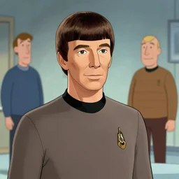 young Leonard Nimoy as Spock Funny cartoonish by Gediminas Pranckevicius H 704 and mort drucker Tomasz Alen Kopera, masterpiece, trending on artstation