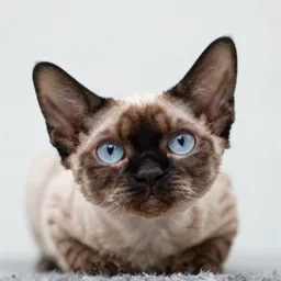 high quality photograph of a devon rex purebred cat.