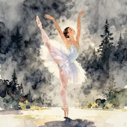 anime rooney mara ballerina, trending on pixiv, intricate watercolor painting by tim doyle