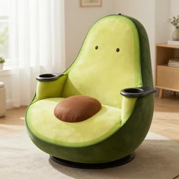 nikocado avocado as an avocado shaped chair, la - z - boy, comfy, includes cup holders,