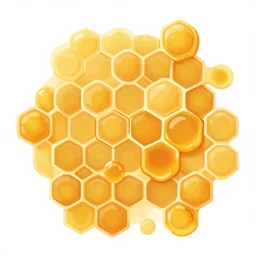 vector graphics of honeycomb filled with honey