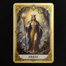 a tarot card with symmetrically decorated edges in gold, fantasy art, in the style of greg rutkowski, illustration, epic, fantasy, cinematic, intricate, hyper detailed, artstation, concept art, smooth, sharp focus, ray tracing