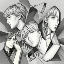 “geometrically surreal order of mirrors, extremely high detail, photorealistic, intricate line drawings, dotart, album art in the style of James Jean”