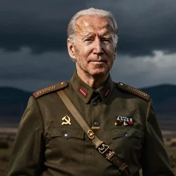Joe Biden as an soviet commander