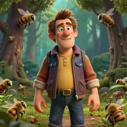 hyperrealistic dslr film still of jim carry, bees, trees, stunning 8 k octane comprehensive 3 d render, inspired by istvan sandorfi & greg rutkowski & unreal engine, perfect symmetry, dim volumetric cinematic lighting, extremely hyper - detailed, extremely lifelike attributes & lifelike texture, intricate, masterpiece, artstation, stunning