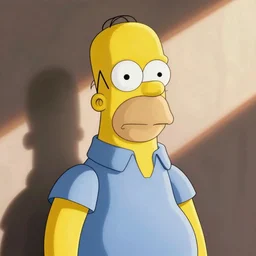 cinematic film still of Homer Simpson