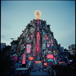 fragments of a post - capitalist cyberpunk sci - fi neon garffiti sacred holy mountain new york tibet metropolis, 3 5 mm photography by saul leiter, leica canon fujifilm agfa velvia kodak, analogue