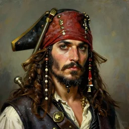 N. C. Wyeth painting bearded pirate, painted fantasy character portrait, headshot, fantasy, highly detailed, digital painting, artstation, concept art, sharp focus, illustration, art by the golden age of American illustration archive, N. C. Wyeth, simon bisley and frank frazetta, trending on art station, trendingon cg talk, trending on illustration, trending on painting