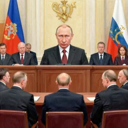 vladimir putin on trial in the hague court drawing