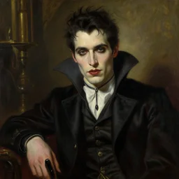 attractive twenty first century vampire. highly detailed painting by gaston bussiere, craig mullins, j. c. leyendecker 8 k