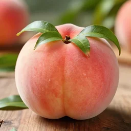 a peach fruit with a crown on top of it.
