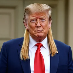 portrait of donald trump as pippi longstocking from the movie pippi longstocking