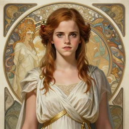 Emma Watson as a roman Goddess, cute, fantasy, intricate, elegant, highly detailed, digital painting, 4k, HDR, concept art, smooth, sharp focus, illustration, art by artgerm and H R Giger and alphonse mucha