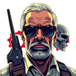portrait of joe biden with sunglasses stars stripes doom eternal with detailed faces enchanted psychedelic wide angle shot white background vector art illustration gears of war illustration gta 5 artwork of joe biden, in the style of gta 5 loading screen, by stephen bliss by hieronymus bosch and frank frazetta