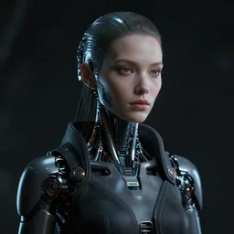 a portrait of a cyberpunk female cyborg by alexandre cabanel, scifi, cyberpunk, dark lighting, bladerunner, smooth, octane render