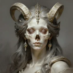 stunning uranus goddess of skull portrait, skull, fantasy, intricate, elegant, highly detailed, digital painting, artstation, concept art smooth, sharp focus, illustration, art by afshar petros and krenz cushart and artem demura and tony sandoval