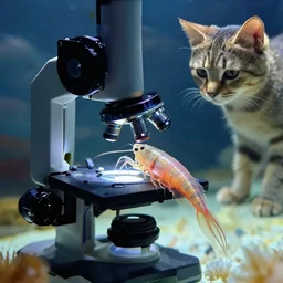 a copepod - cat - hybrid. microscope photography, - s 5 0