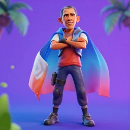 barack obama in fortnite, battle royale, 3 d render, blender, colorful, vivid