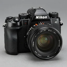 nikon camera. by rembrant, battle angel alita, ralph mcquarrie, aluminum, 1 6 6 7