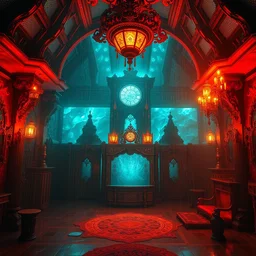 fire room, storm, rainy, volumetric lighting, ornate and intricate, by anton fadeev, by rhads, 4 k