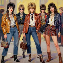 1980 punk fashion, gucci catwalk, oil painting, digital art, ultradetailed, artstation